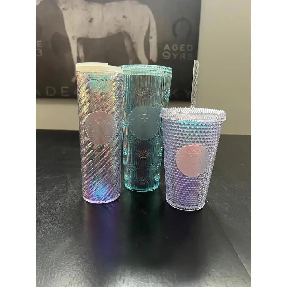 Starbucks Set‎ of 3 Unicorn Opalized HOT/COLD Drink Cups